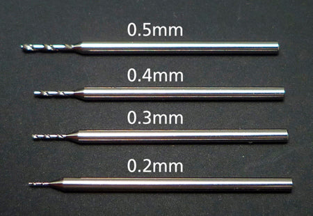 Fine Pivot Drill Bit 0.4mm (1mm shank)