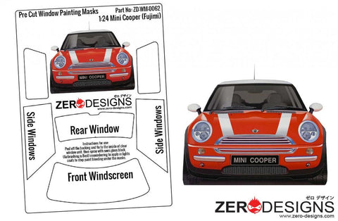 Zero Designs : Mini Cooper Pre Cut Window Painting Masks (Fujimi) 1:24