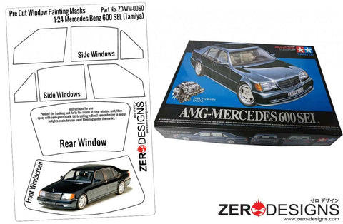 Zero Designs :  Mercedes Benz 600SEL Pre Cut Window Painting Masks (Tamiya) 1:24