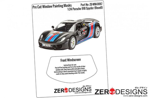 Zero Designs : Porsche 918 Spyder Pre Cut Window Painting Masks (Revell) 1:24