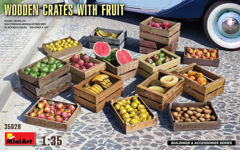 WOODEN CRATES W/FRUIT (1/35)