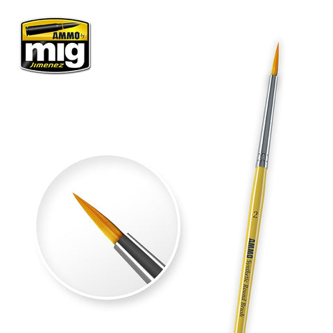Synthetic Paint Brush - Round (2) - Pegasus Hobby Supplies