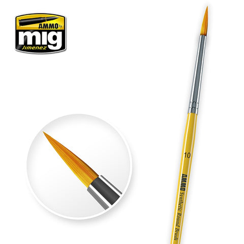 Synthetic Paint Brush - Round (10) - Pegasus Hobby Supplies