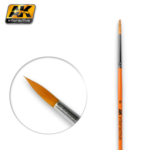 Synthetic Paint Brush - Round (8) - Pegasus Hobby Supplies