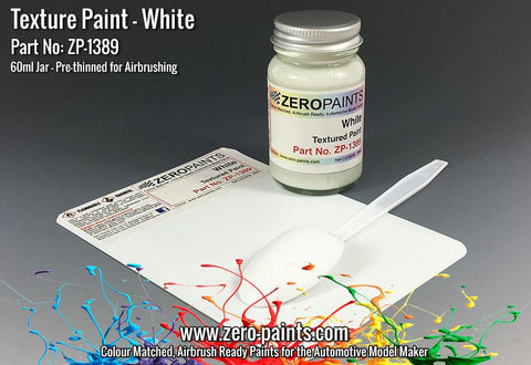 Zero Paints : White Textured Paint ­(Engines, Interiors etc) (60ml) - Pegasus Hobby Supplies
